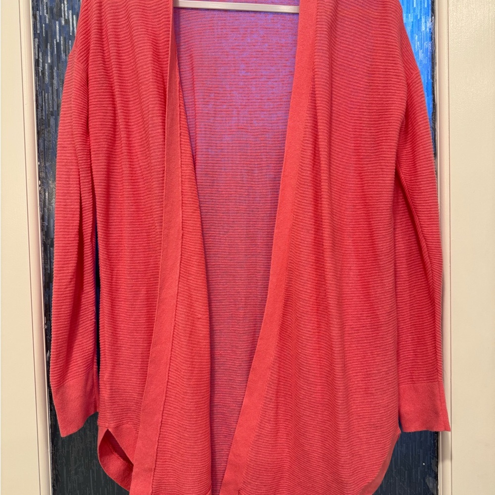 LWomen's Coral Open Front Sweater
